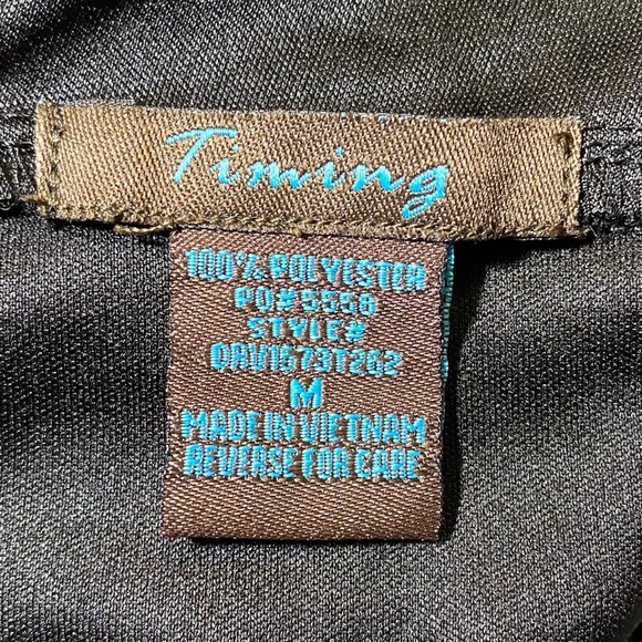 Timing Women’s Baby Doll Tie Back Dress Yellow Black  Size Medium - Picture 4 of 5